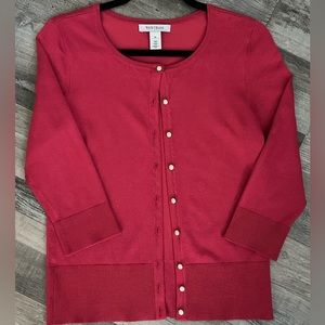 White House Black Market Cardigan Sweater Pink Size Medium